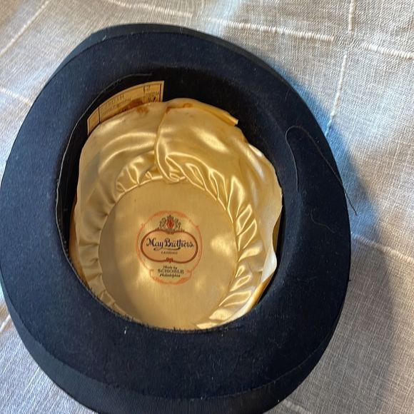 Vintage 1920s Frank Schoble CoBlack Wool Felt Bowler Derby Hat Antique made 🇺🇸 - Picture 3 of 8